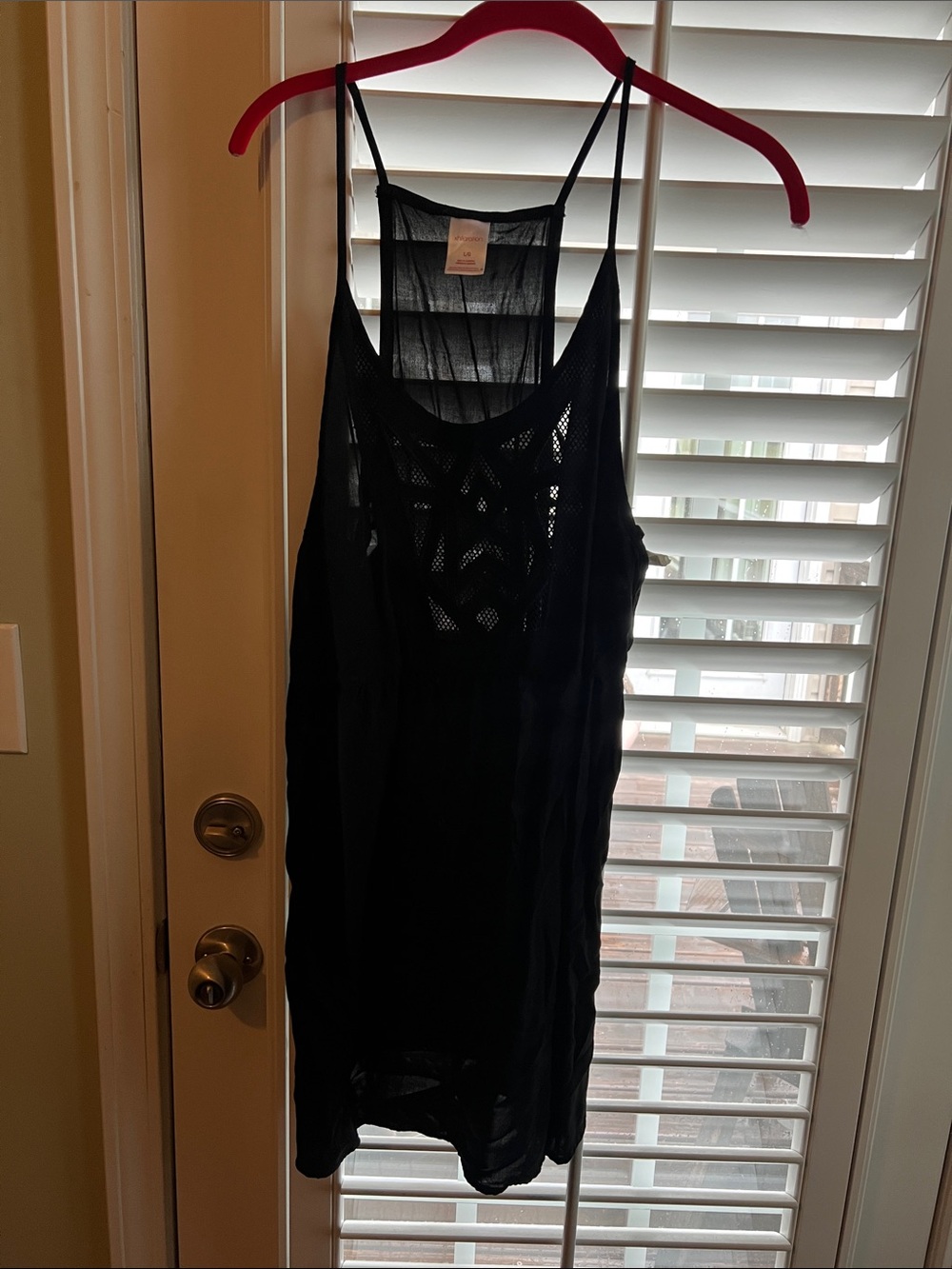 Xhilaration Black Sheer Tank with Spaghetti Straps